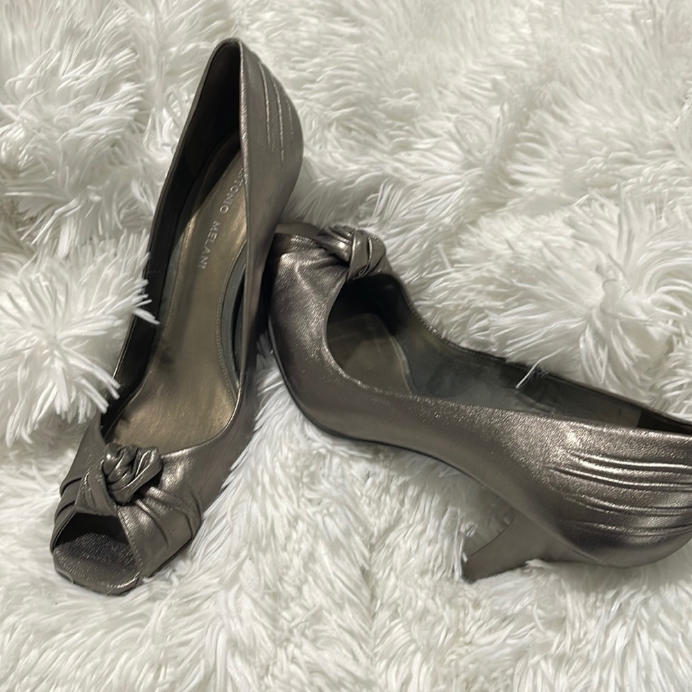 Antonio Melani Metallic Peep toe Heels